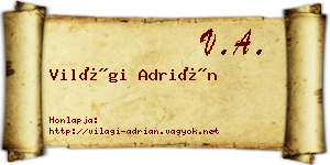 Világi Adrián névjegykártya