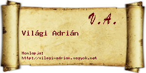 Világi Adrián névjegykártya